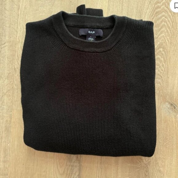 Vtg 90s GAP Black Heavy Rib Knit Mock Neck Sweater - $75 - Picture 4 of 4